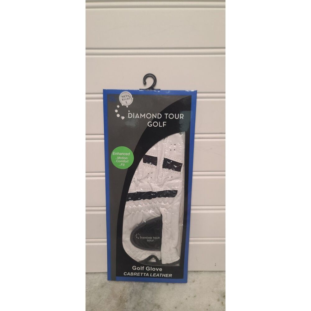 Diamond Tour Golf Glove White Cabretta Leather Size Men's Right L NEW